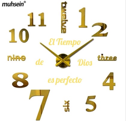 RELOJ 3D 50X50 CM +FRASE EN VINILO