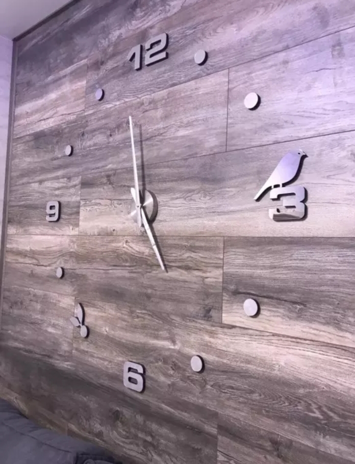 Miniatura 7 de RELOJ 3D GRANDE 100X100CM COLOR PLATEADO