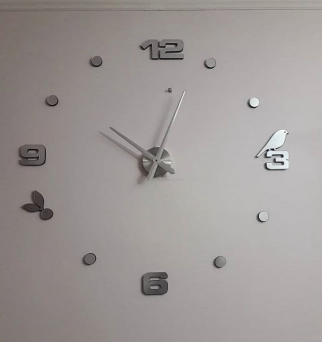 Miniatura 5 de RELOJ 3D GRANDE 100X100CM COLOR PLATEADO