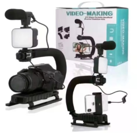 KIT ESTABILIZADOR VIDEO+LED+MICROFONO