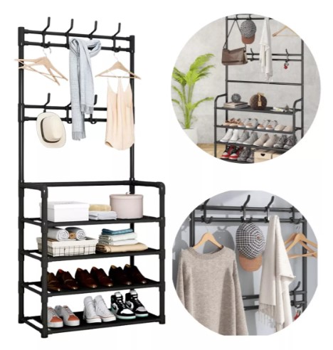 Organizador de ropa, perchero, zapatero,