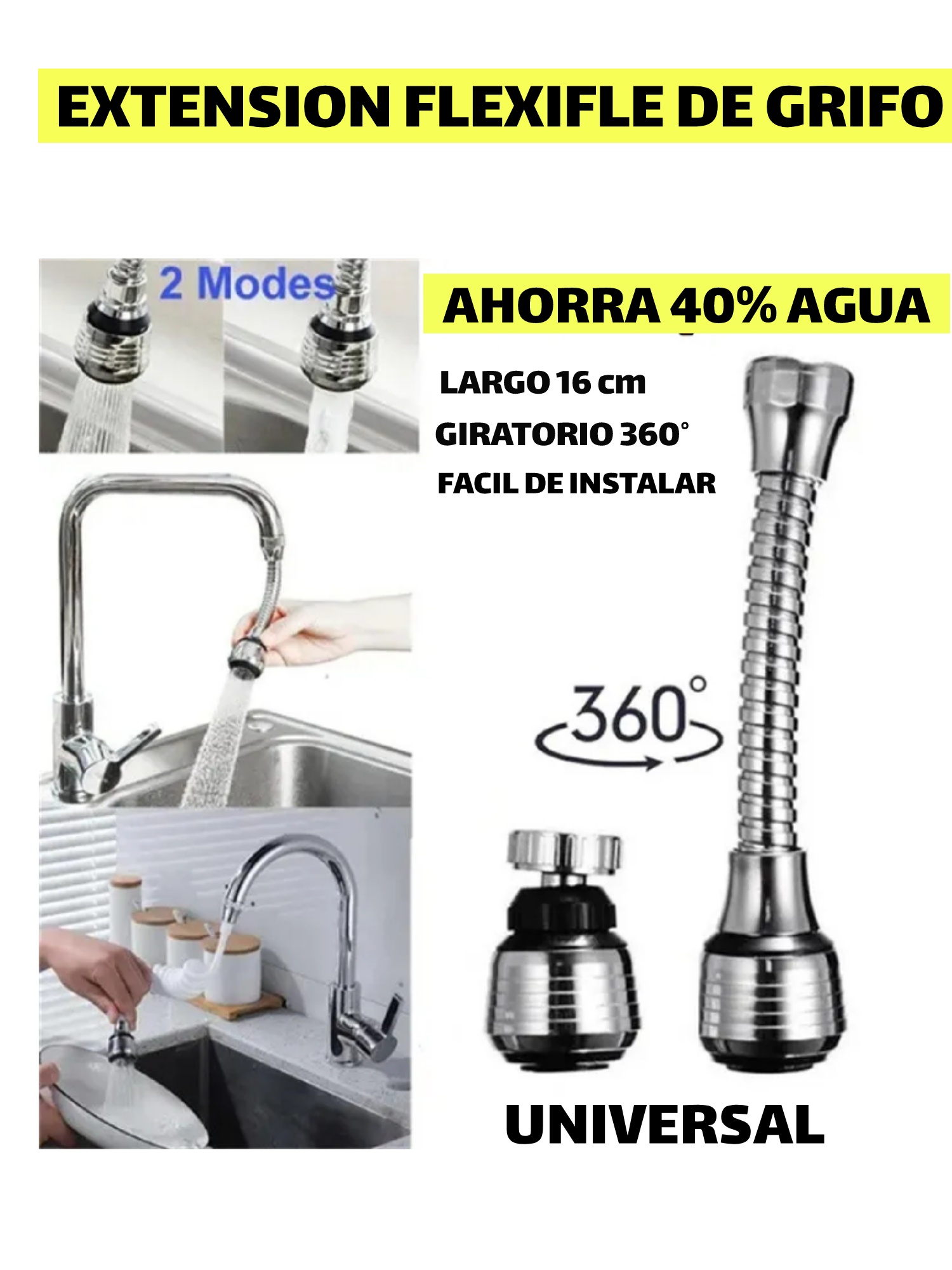 Miniatura 1 de AHORRADOR DE AGUA EXTENSOR DE GRIFO