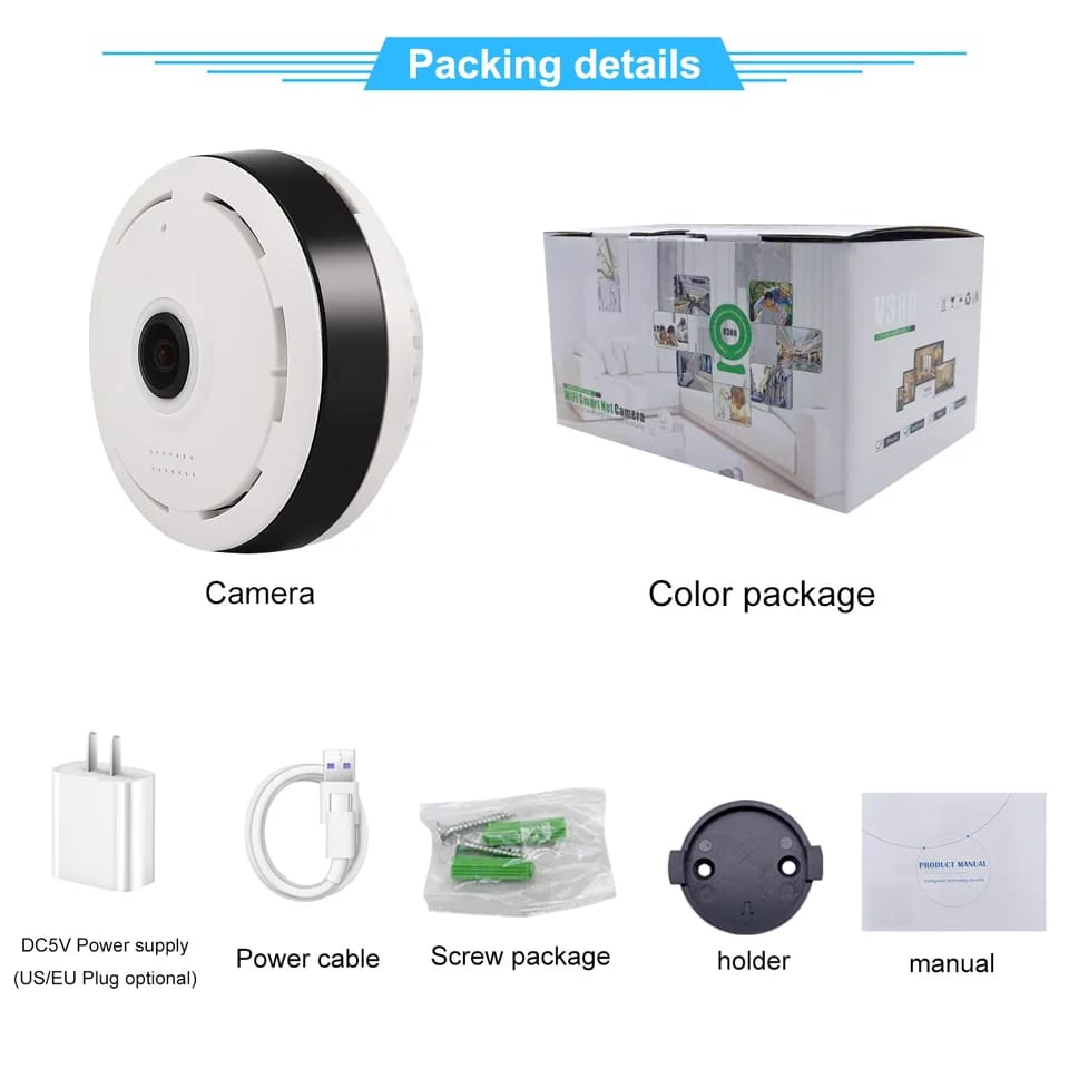 CAMARA  SEGURIDAD WIFI 360 GRADOS V380