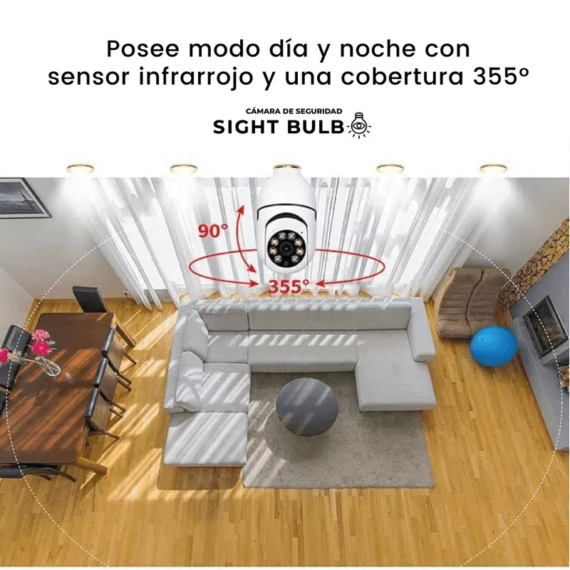 Miniatura 2 de Camara Bombillo Seguridad Giratoria 360°
