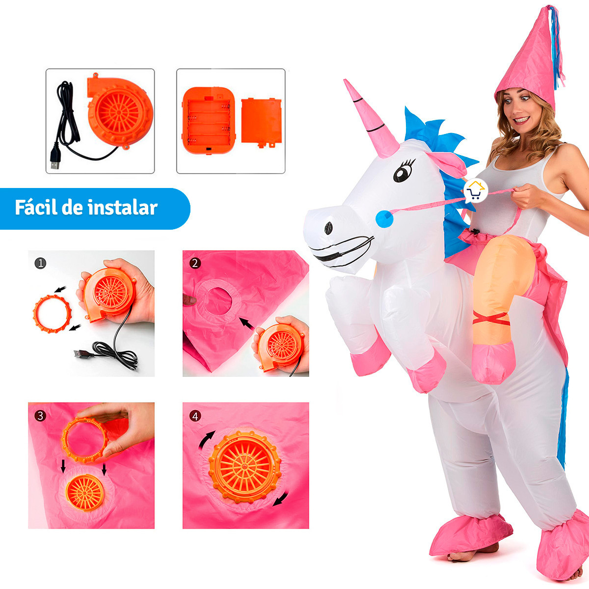 Miniatura 2 de Disfraz Inflable Unicornio Traje OF463
