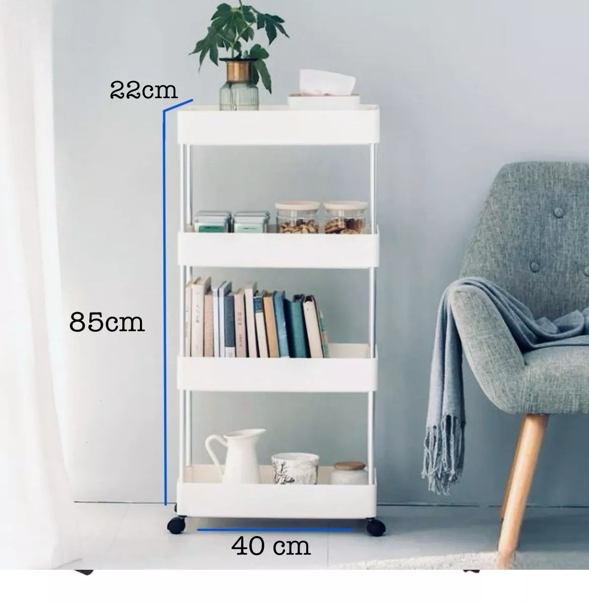 Miniatura 4 de Estante tipo carrito multiusos 4 niveles