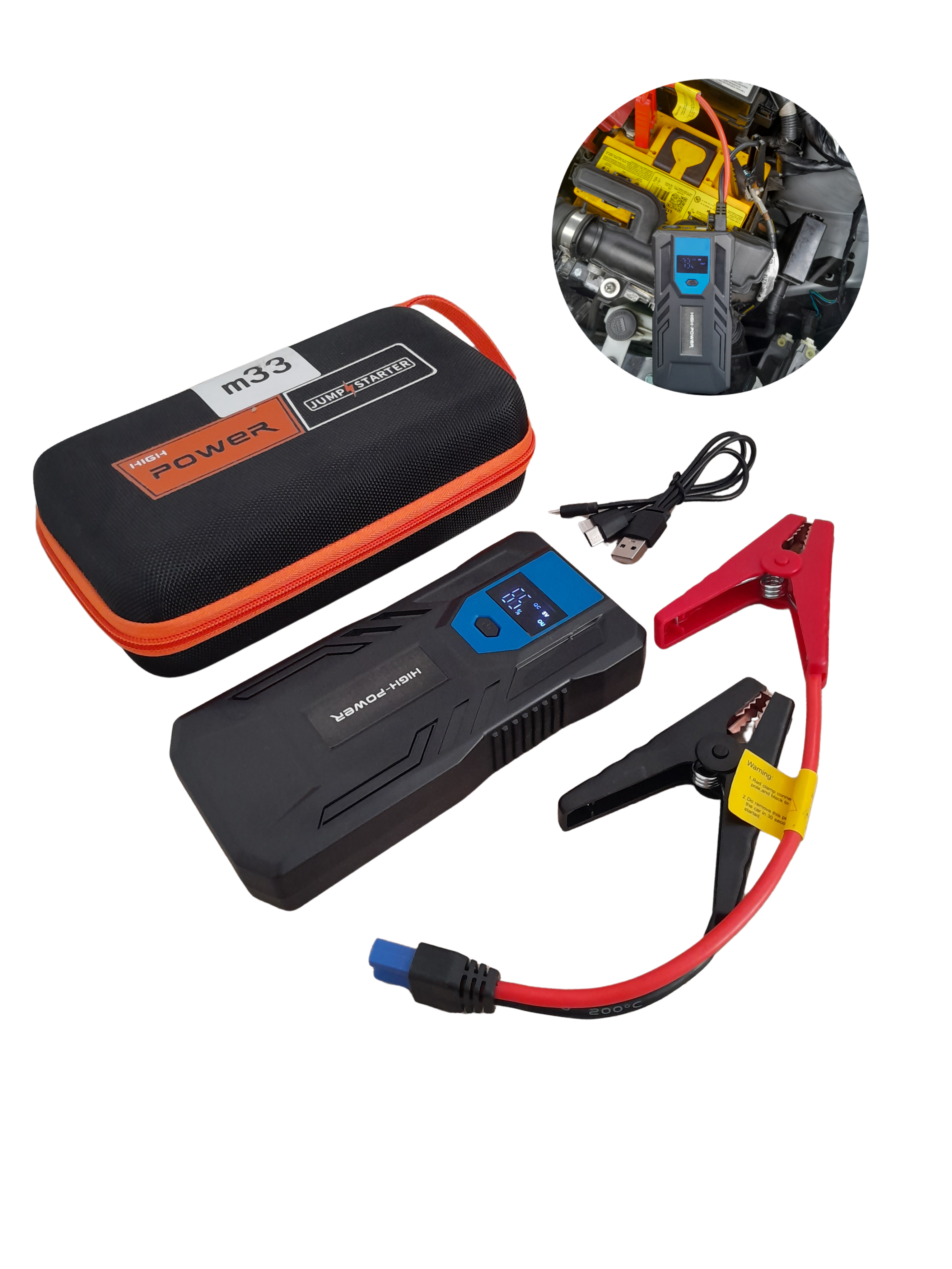 ARRANCADOR DE BATERIA CARRO Y MOTO 3 EN