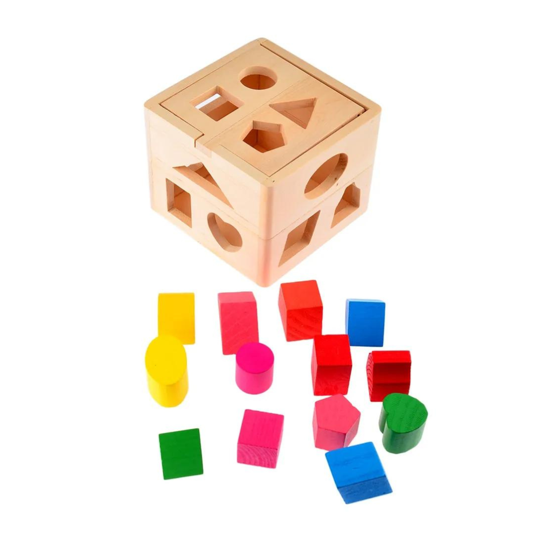 Cubo De Madera Figuras Interactivo