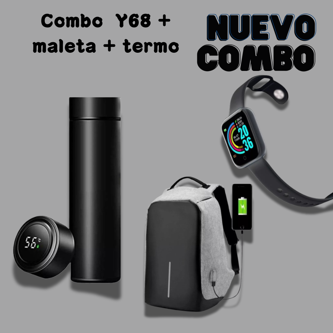 Combo  Y68 + maleta + termo