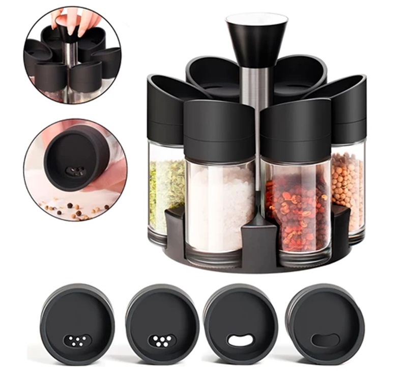 Miniatura 4 de Especiero Giratorio 6 Frascos Con Tapa