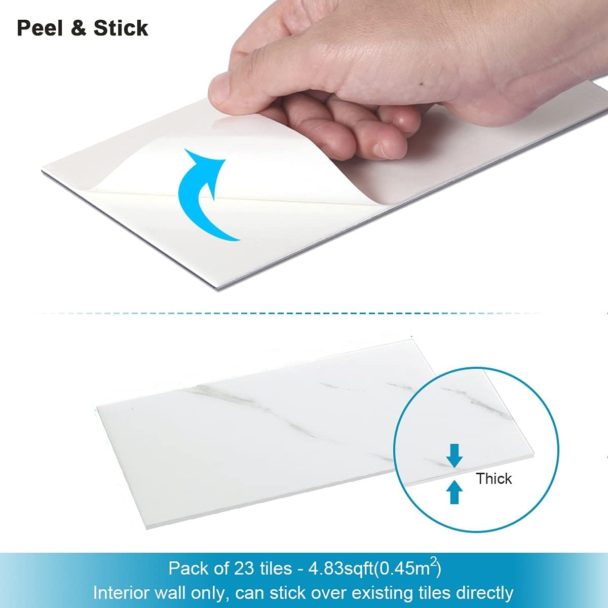 Miniatura 2 de Azulejo adhesivo 60x30 blanco FK23D-245