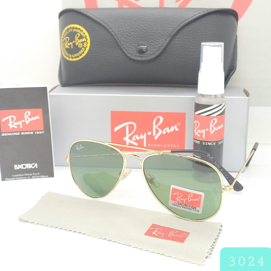 RAYBAN PILOTO VERDE-DORADO+ESTUCHE TIPO