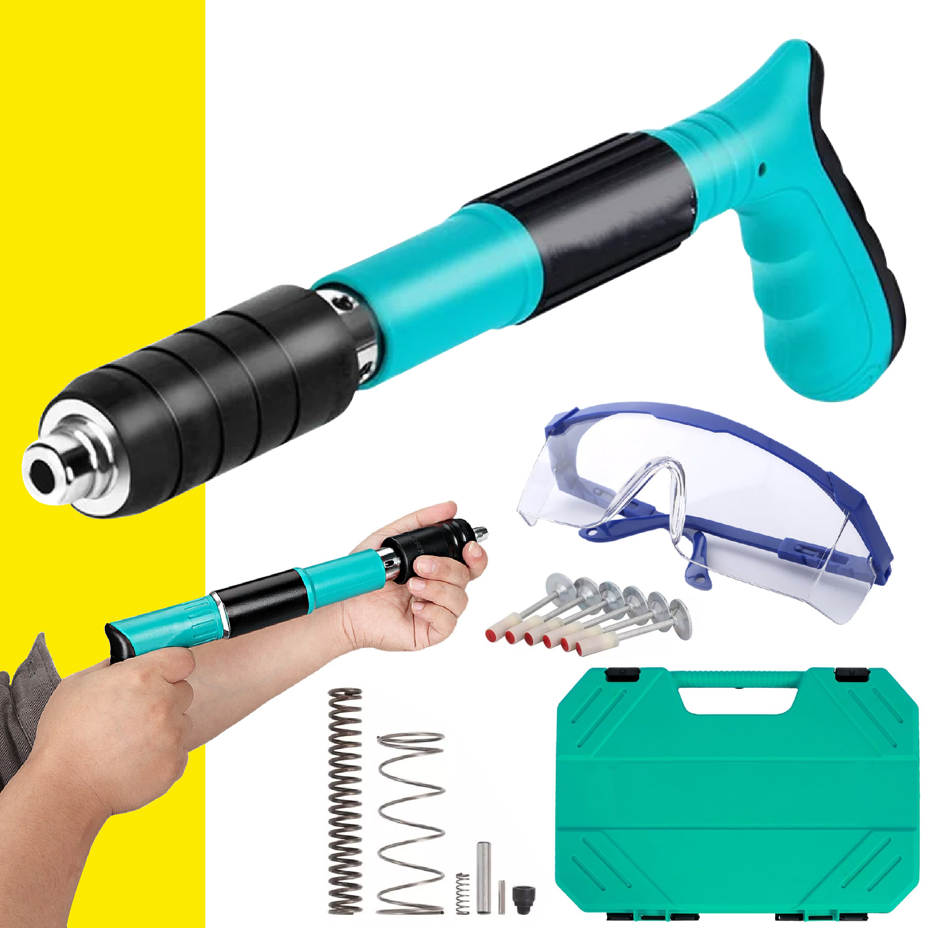 Miniatura 4 de Kit Pistola Remachadora Manual Con gafas