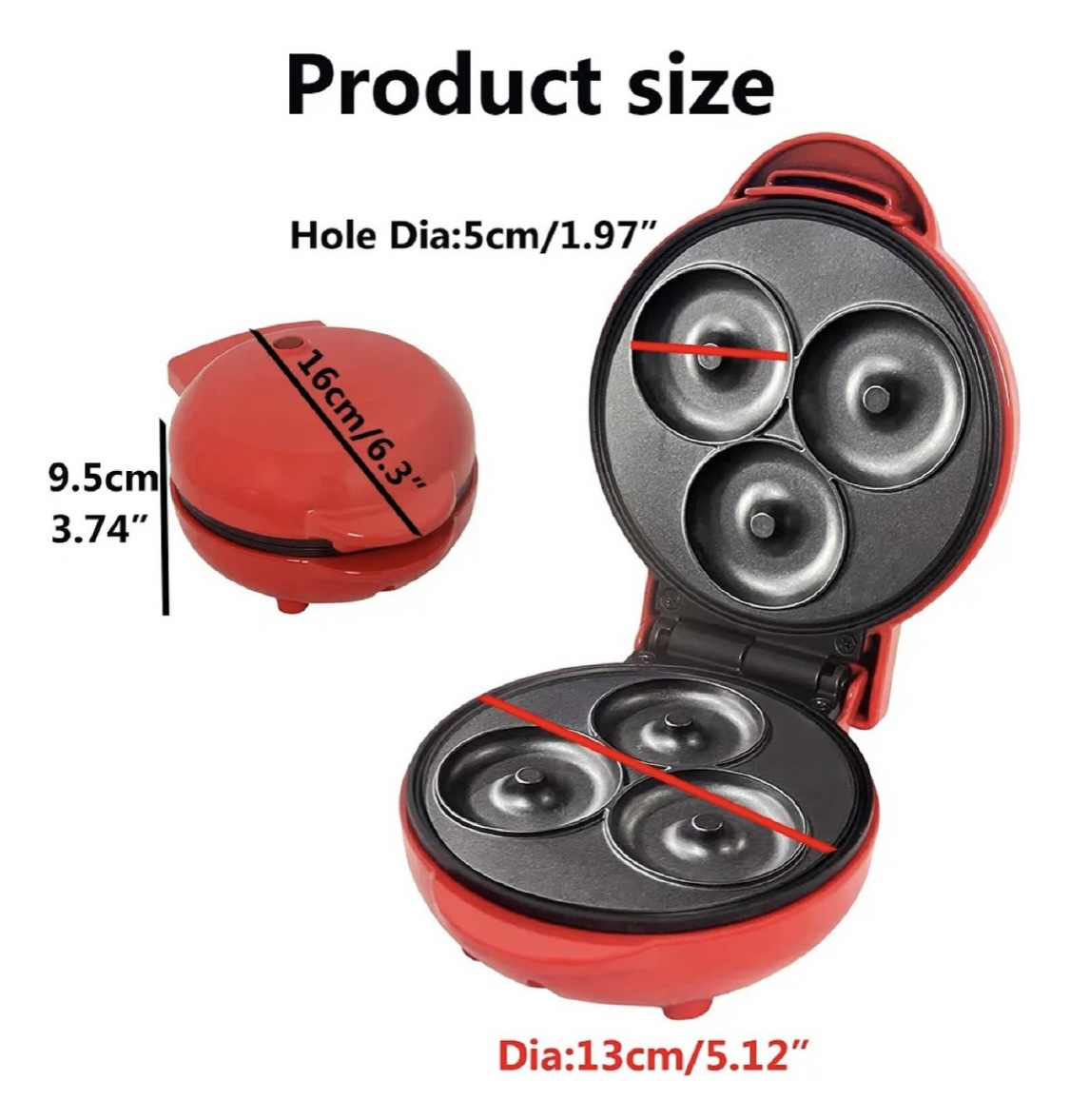 Miniatura 3 de Maquina Donas x 3 PUESTOS Antiadherente