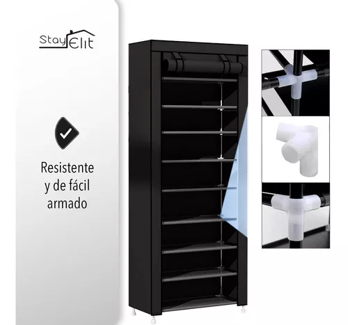 Miniatura 3 de Zapatero de tela 9 Niveles NEGRO