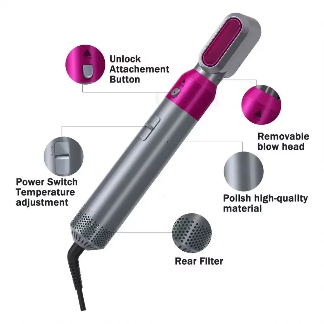 Miniatura 2 de Cepillo Eléctrico Secador Pelo 5 En 1
