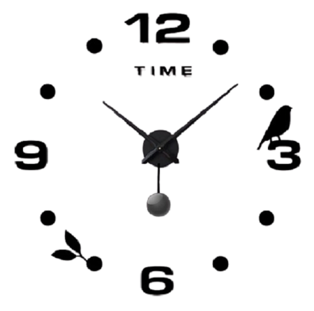 Miniatura 3 de RELOJ 3D GRANDE CON PENDULO COLOR NEGRO