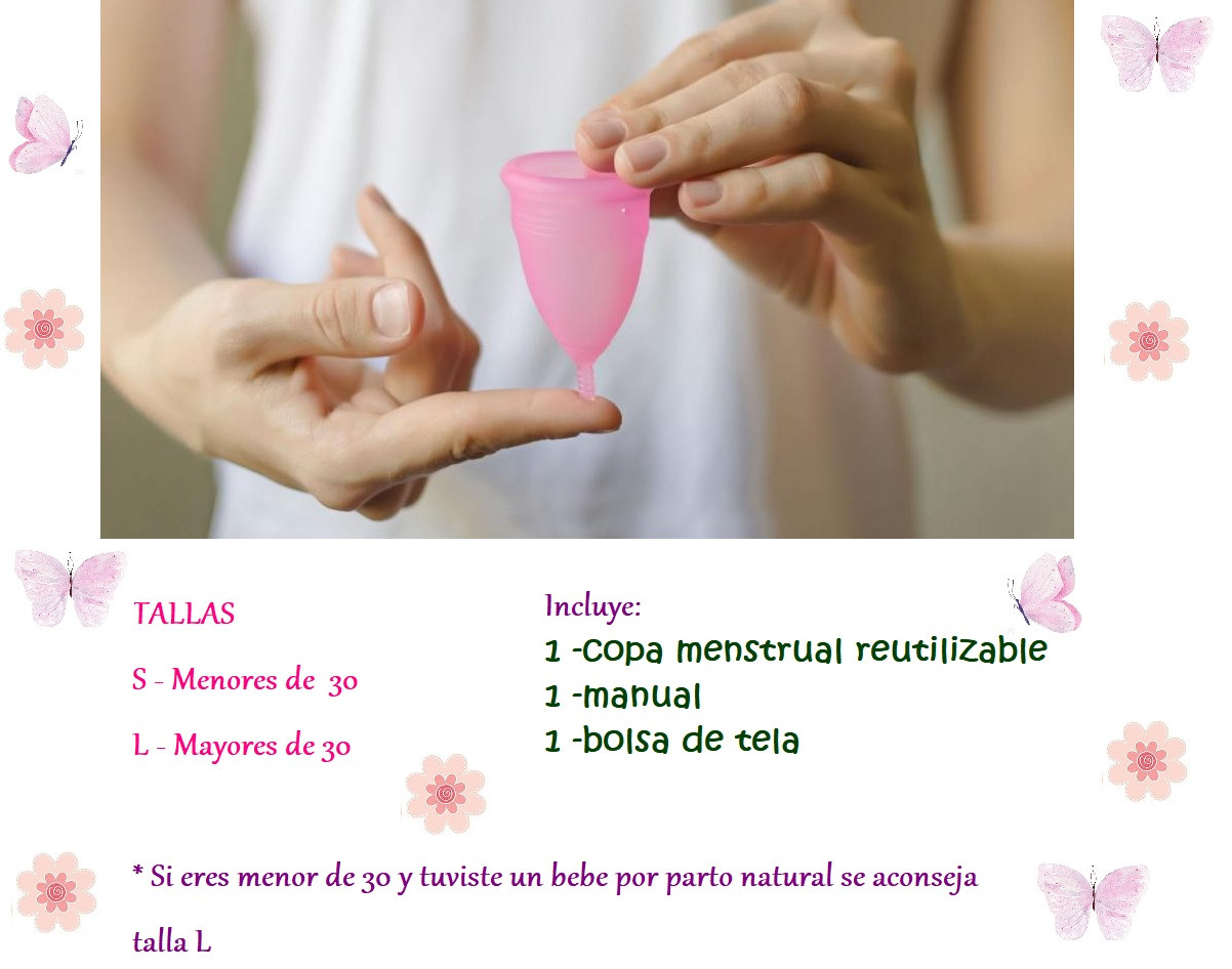 Copa menstrual reutilizable - COPA: ROSA S, COMBO: + VASO ESTERILIZADOR