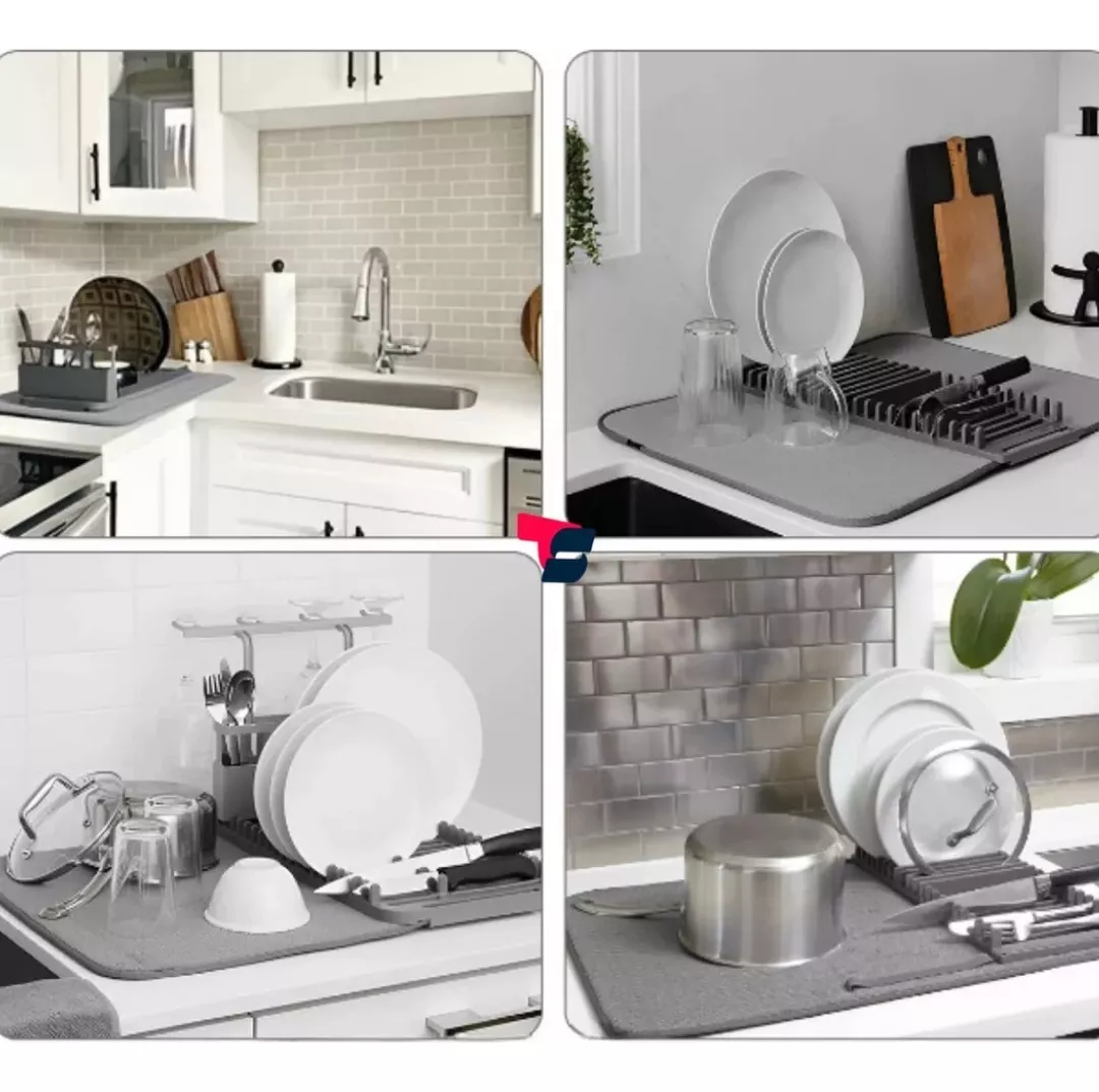 Miniatura 2 de Escurridor Secaplatos Con Tapete Absorbe