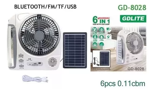 Miniatura 4 de Ventilador Solar GD8028 Radio Linterna