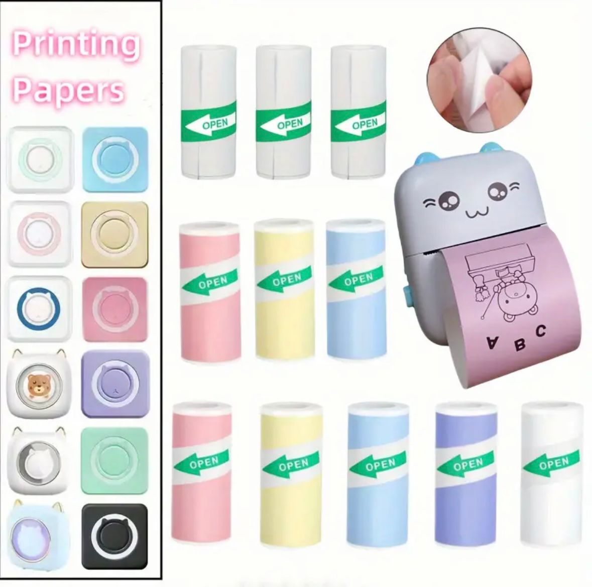 Papel Termico y Adhesivo para mini-impre