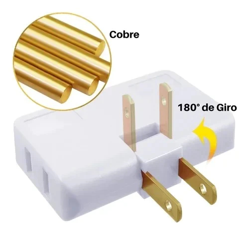 Miniatura 4 de Adaptador Extensor Toma Corriente 3 Puer