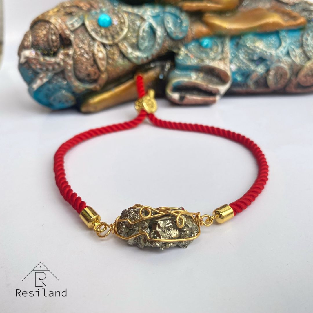 Pulsera Pirita con Oro GolFi ColorHilo
