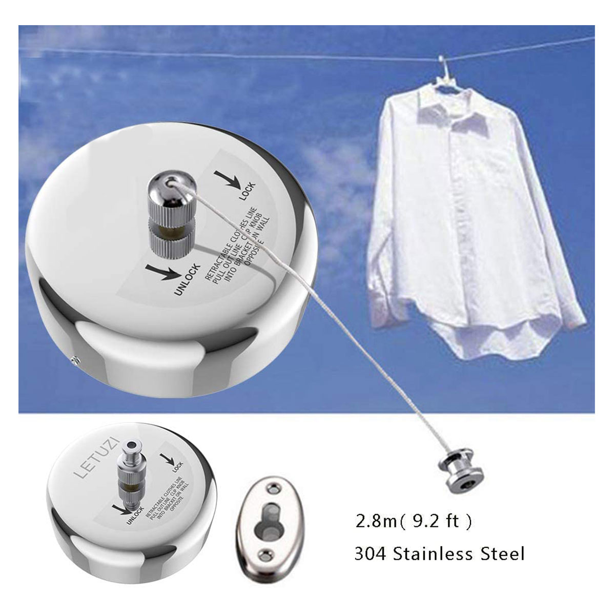 Miniatura 4 de Tendedero retractil de ropa