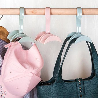 Vista 3 de Gancho para Bolsos x4 - Colores: AZUL CLARO