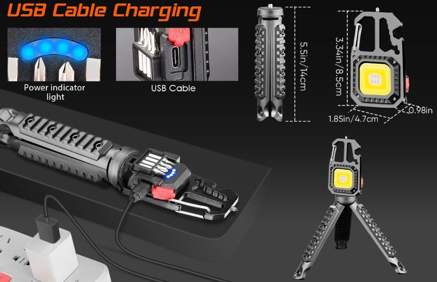 Miniatura 2 de Linterna llavero recargable multiusos