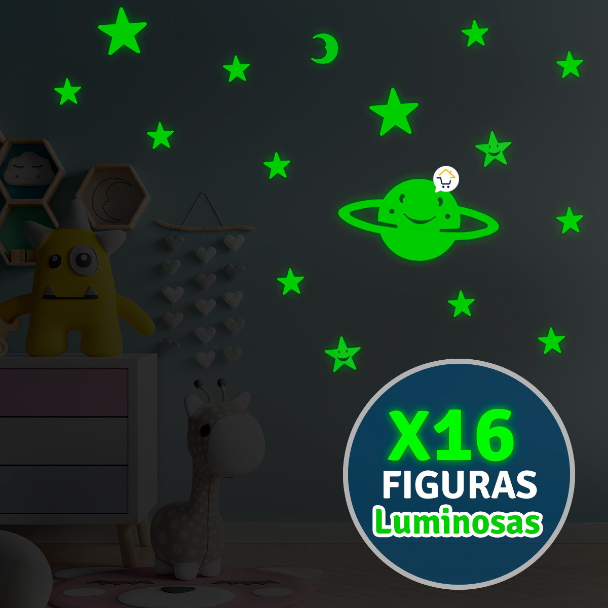 Miniatura 8 de Figuras Luminosas 3D Fluorescente FIG006