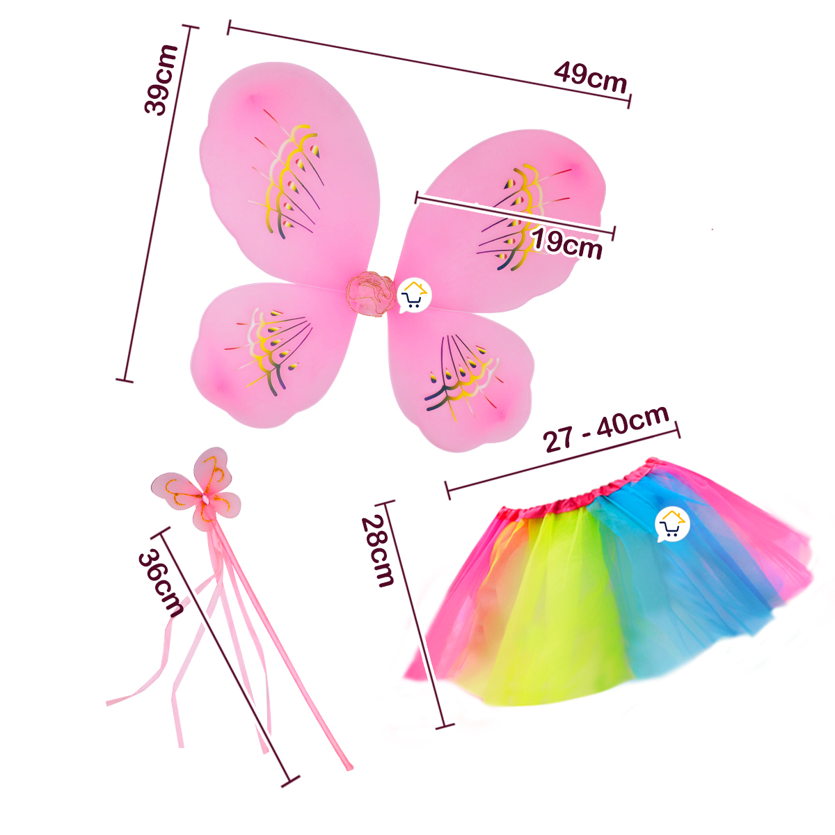 Miniatura 5 de Disfraz Hada Mariposa Tutu Alas OF822