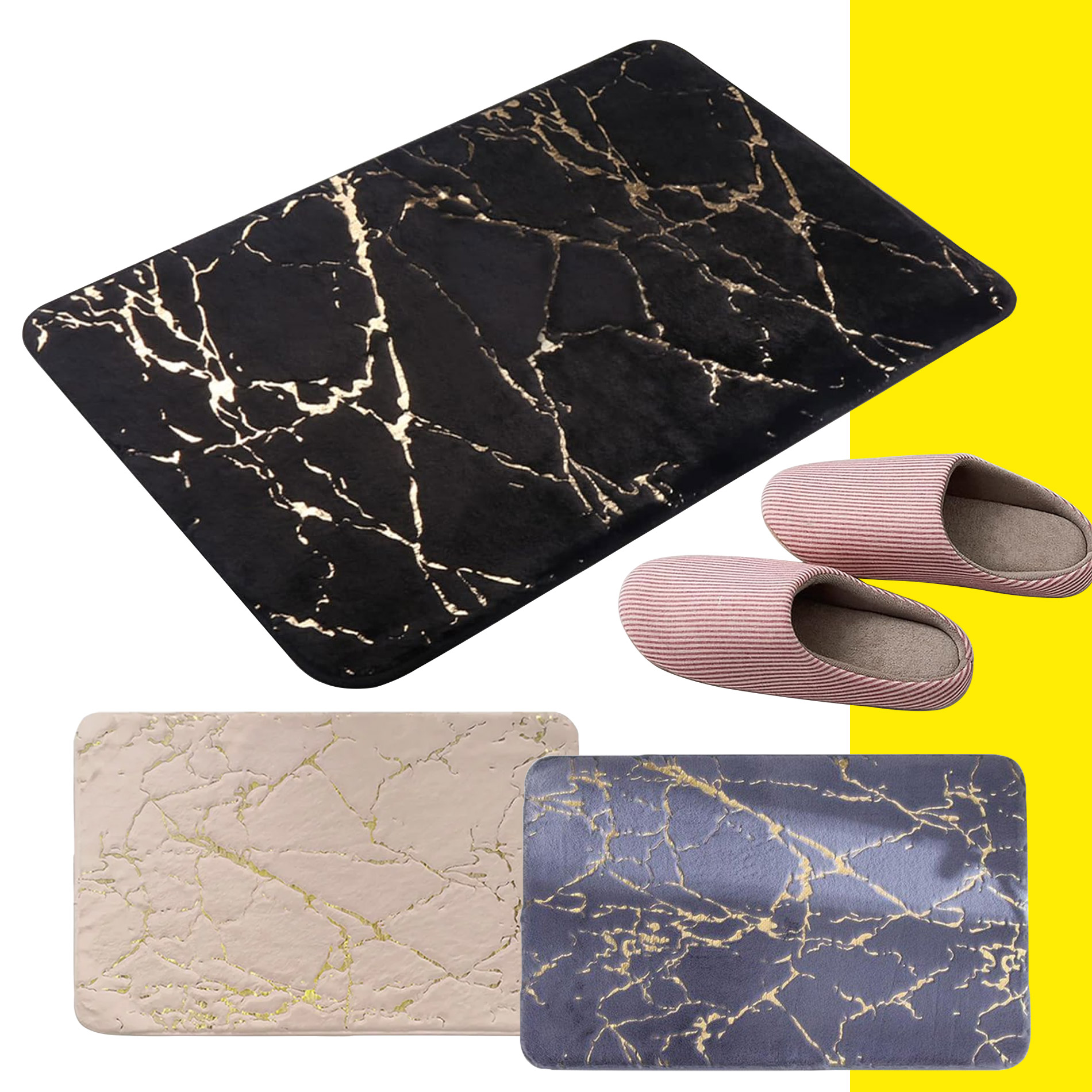 Vista 2 de Tapete Afelpado Antideslizante Para Baño - Color: Azul