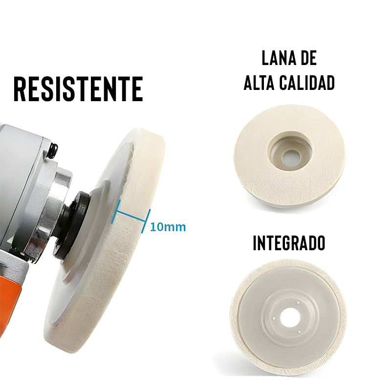 Miniatura 4 de Disco de pulido de lana  x 5 piezas