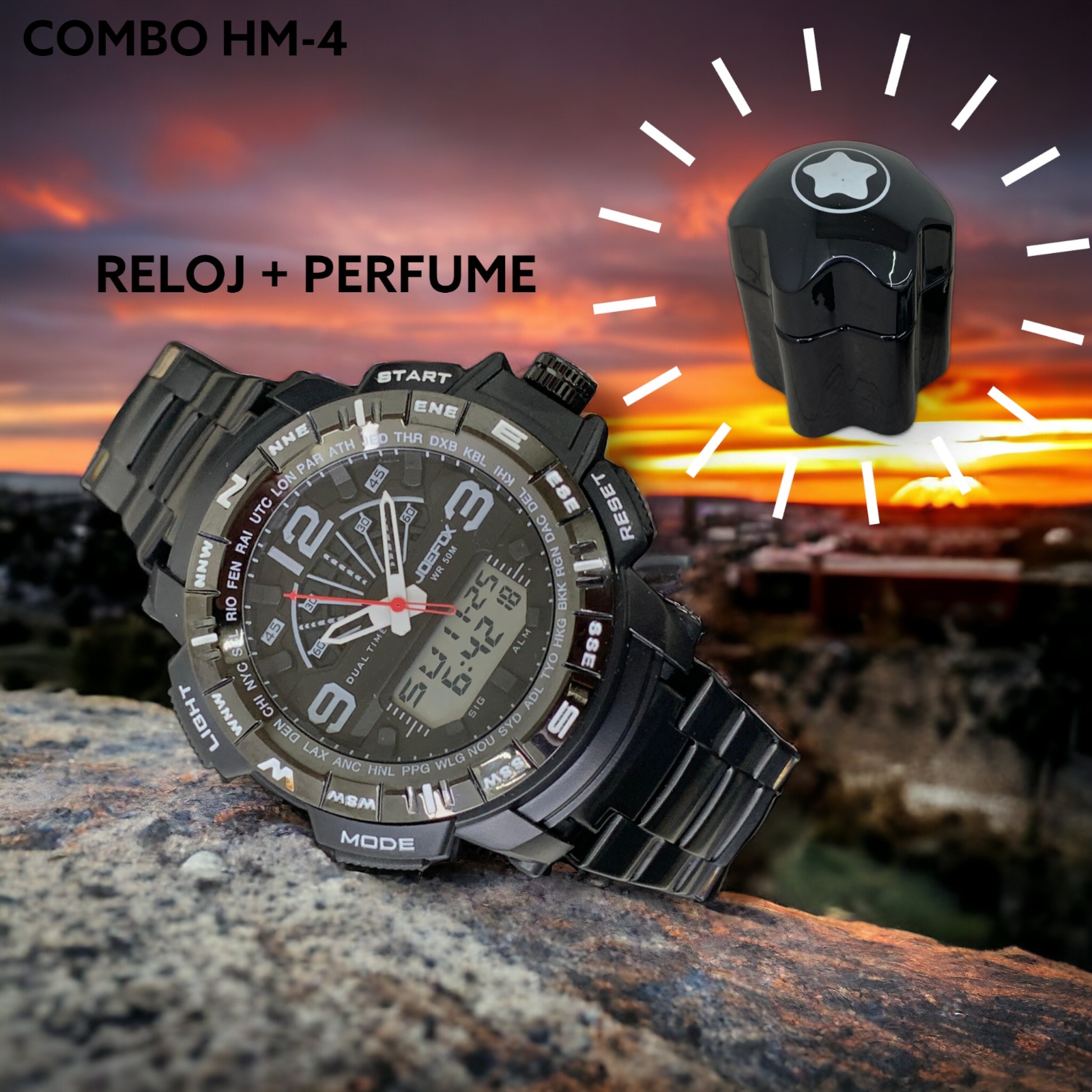 COMBO HM RELOJ MÁS PERFUME + RELOJ