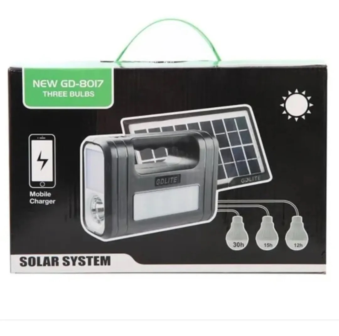 Miniatura 4 de Kit Solar GD8017 3 Bombillos linterna