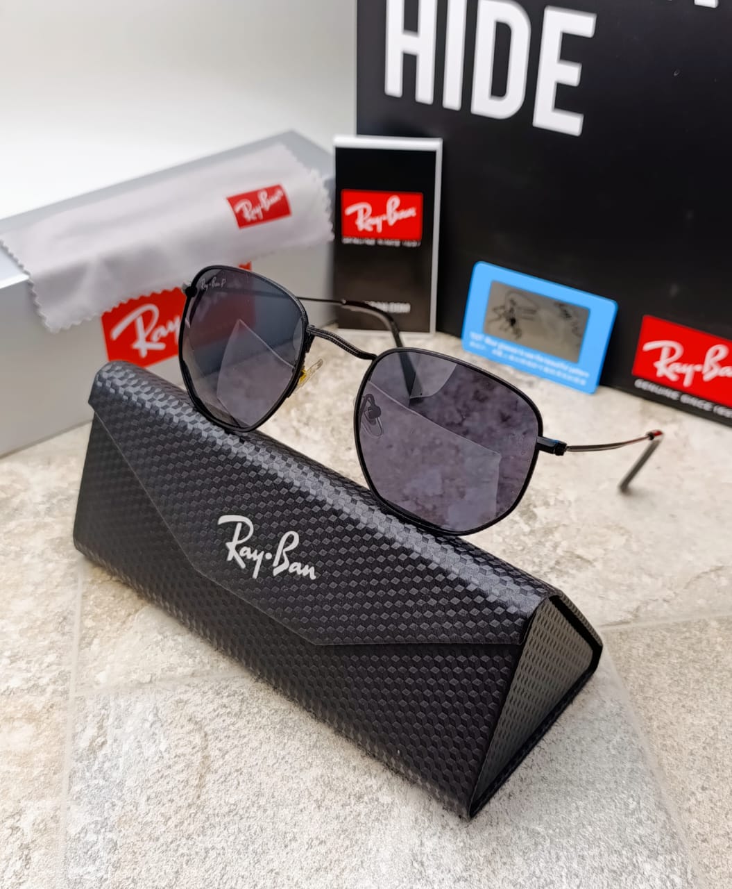 RAYBAN P EXAGONAL NEGRA+ESTUCHE AAA