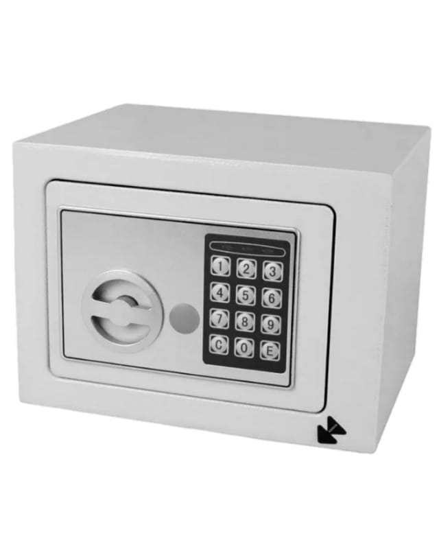 mini caja fuerte seguridad blanca