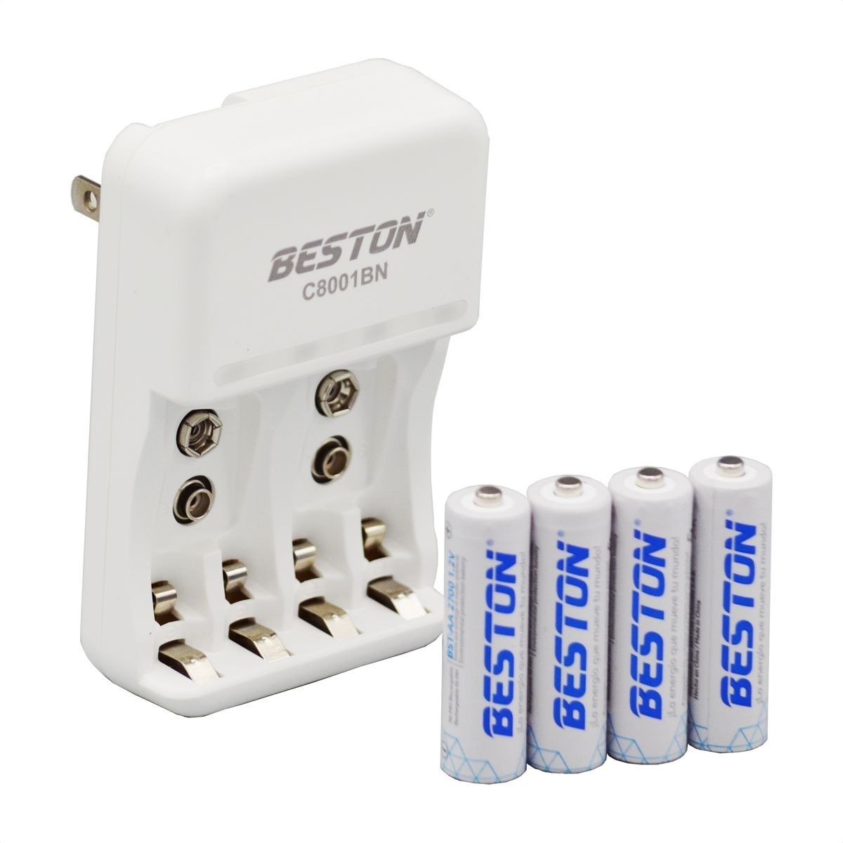 Kit de pilas cargador AA 2700mAh Beston