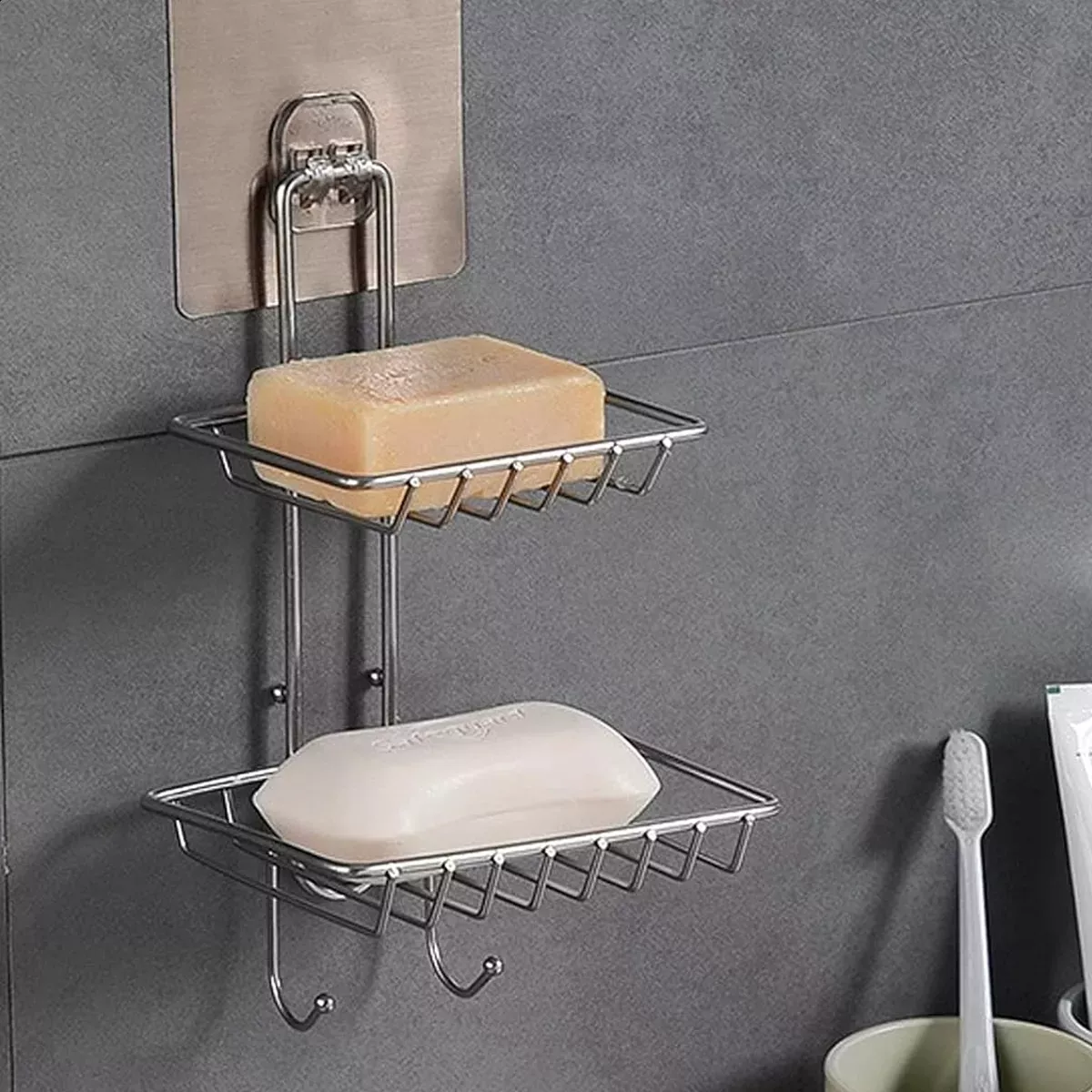 Miniatura 3 de Organizad. Soporte Jabón Pared 2 Niveles