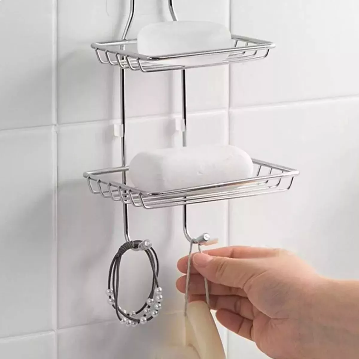 Organizad. Soporte Jabón Pared 2 Niveles