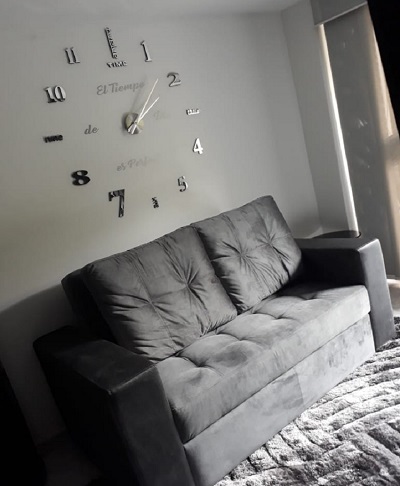 Miniatura 4 de RELOJ 3D 100X100CM+FRASE EN VINILO PLATA