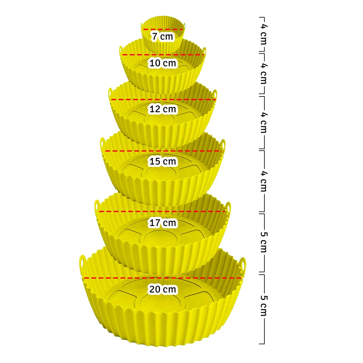 Set x6 Cestas Silicona Air Fryer 64047
