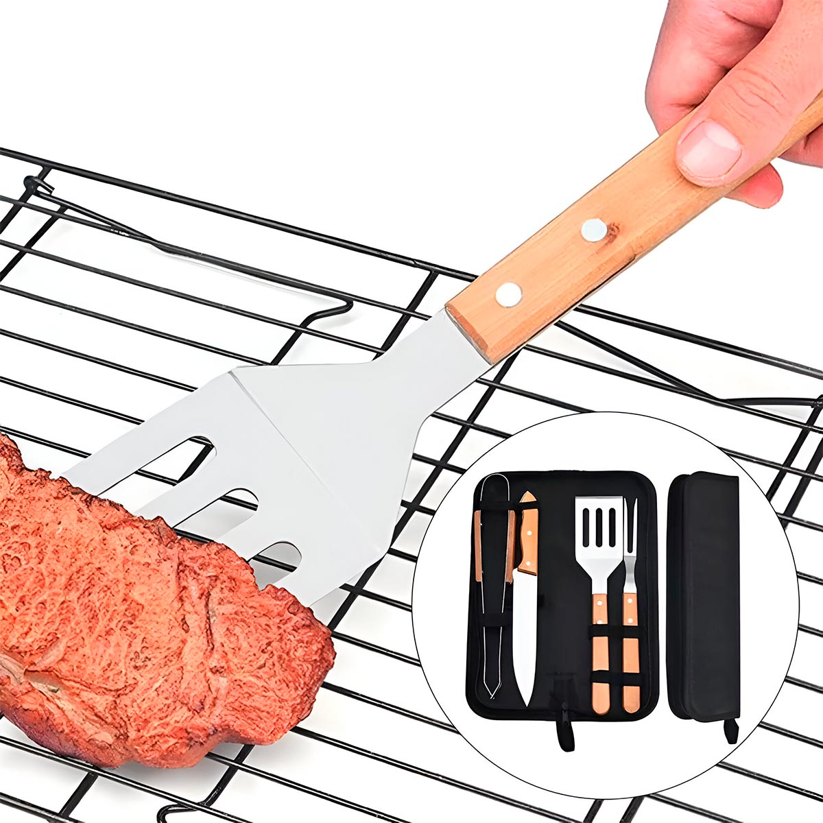 Miniatura 6 de Kit Asado Bbq 4 Pzs Utensilios MY-XQD001