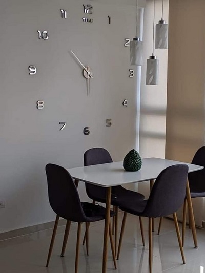 RELOJ 3D GRANDE 100X100CM PLATEADO