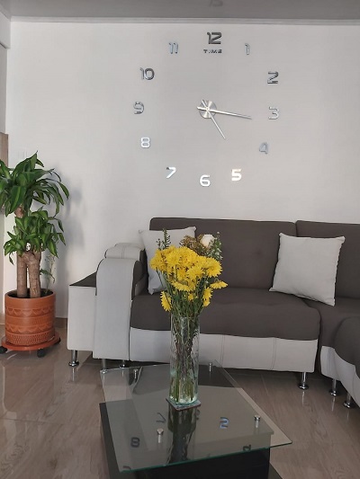 Miniatura 6 de RELOJ 3D GRANDE 100X100CM PLATEADO