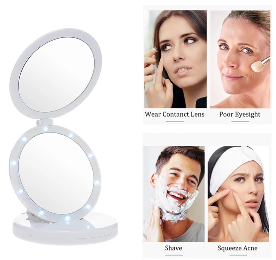 ESPEJO LED DOBLE AUMENTO REDONDO