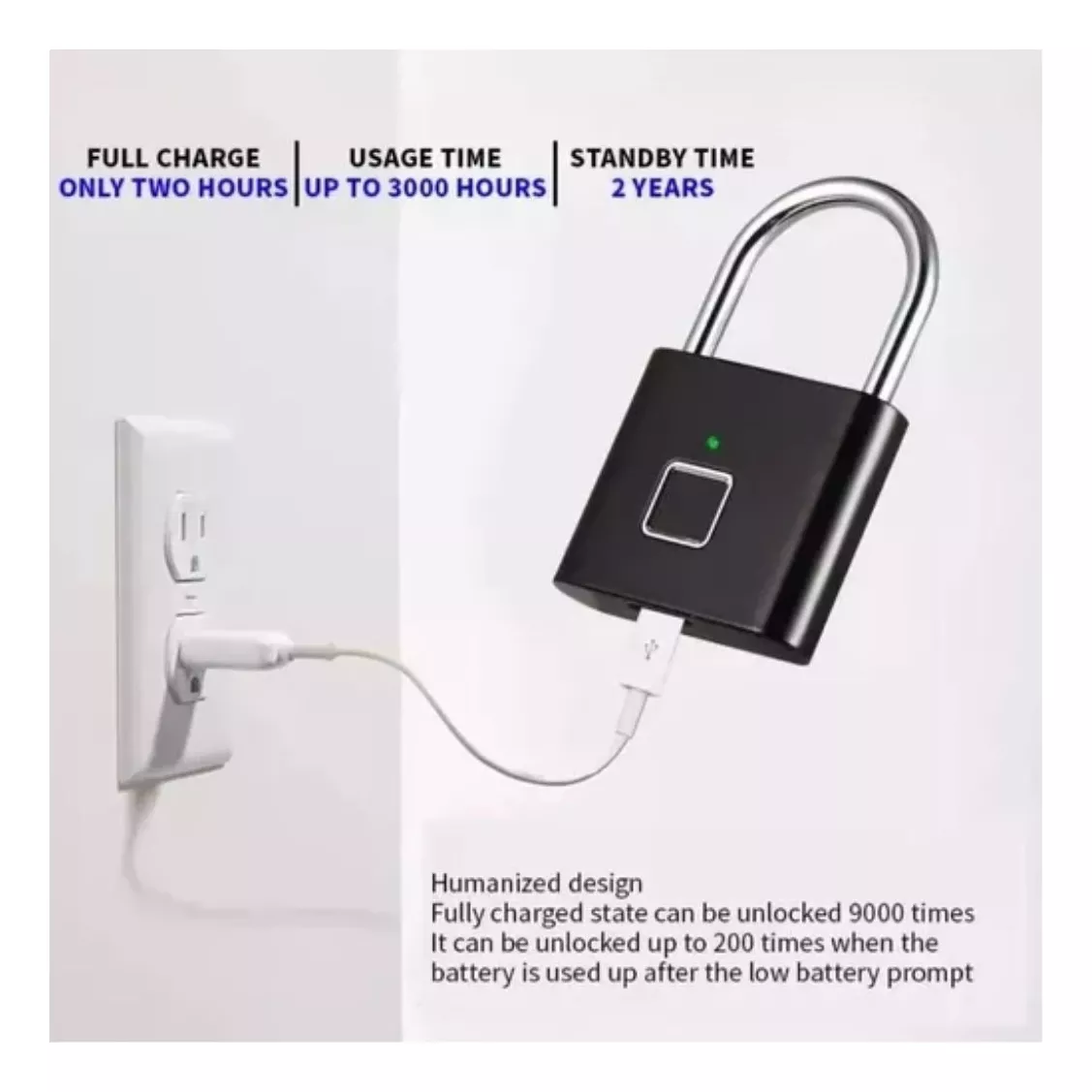 Miniatura 4 de Candado Huella Digital Recargable