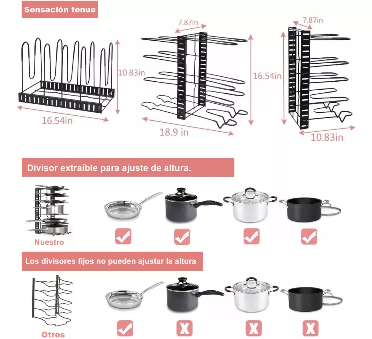 Miniatura 4 de Organizador De Ollas 8 Niveles