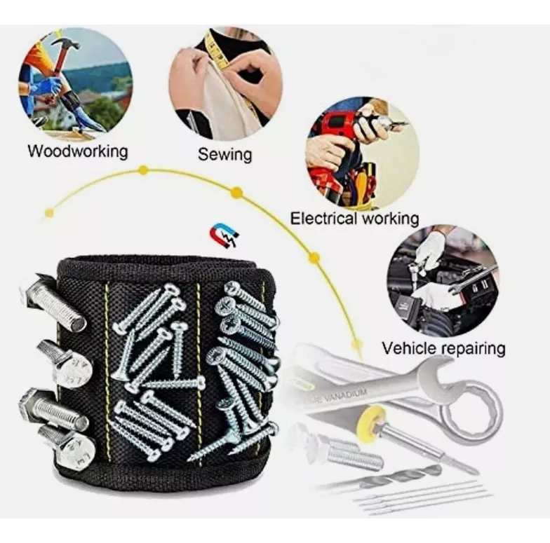 Miniatura 3 de Pulsera Muñequera Magnetica Porta Herram